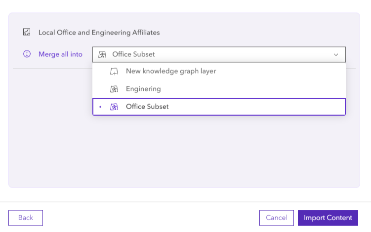 Advanced import layer merging for maps with multiple knowledge graph layers that reference the same knowledge graph as the project Advanced import layer merging for maps with multiple knowledge graph layers that reference the same knowledge graph as the project